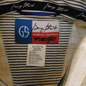 Wrangler George Strait Shirt Men's 2XL Yellow Plaid Long Sleeve Shirt